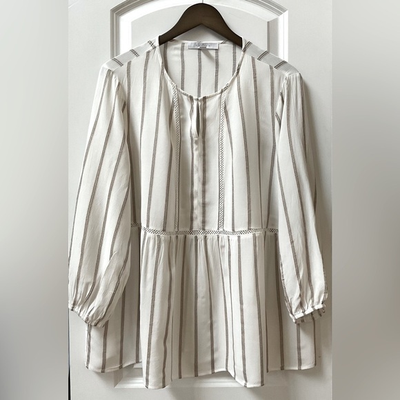 Fever Ivory & Tan Tunic - Picture 1 of 5